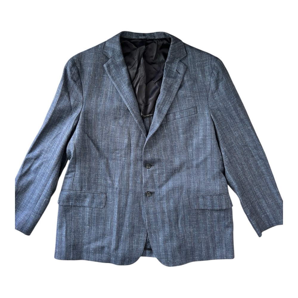 Jos A Bank Reserve San Ildefonso blue herringbone wool blend Blazer Sz 48 Reg